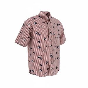 PLEATS Miyake Men’s Nautical 
Striped Shirt Cotton Simple Needle Tailoring Sz XL